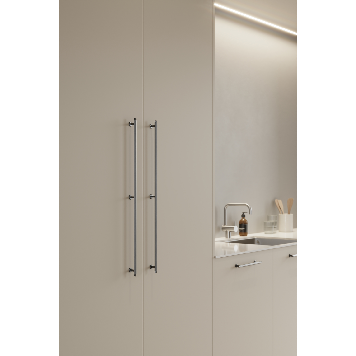 Greep VILLA LONG BA640 L690 alu + zamak gunmetal